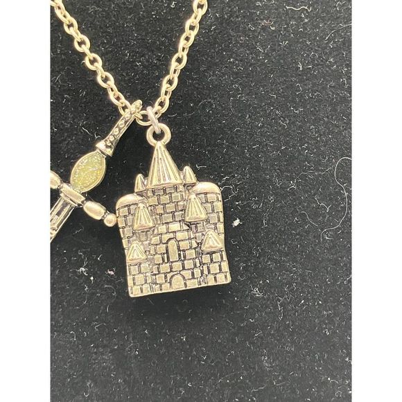 Castle and Sword long, silver-tone necklace! - Picture 3 of 6
